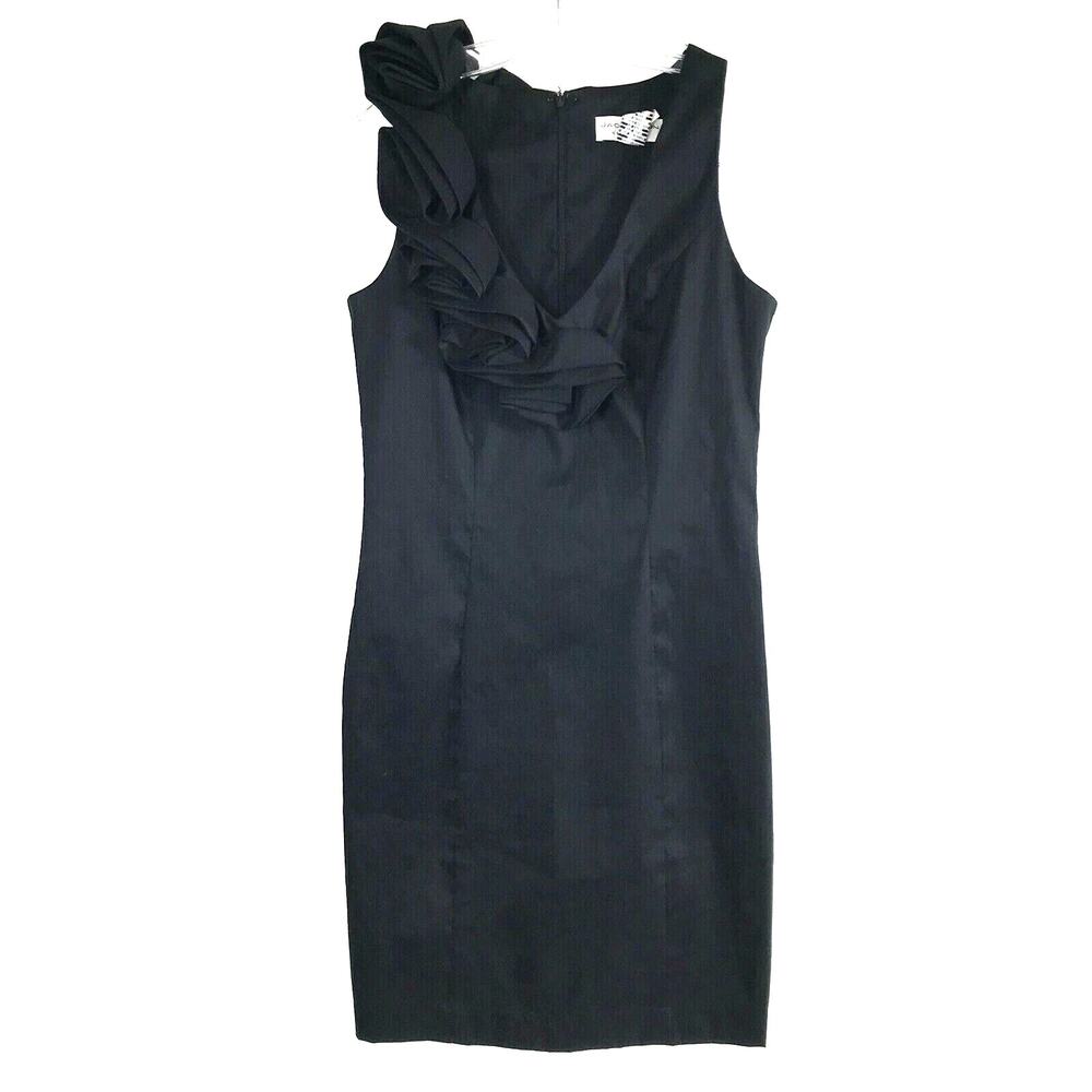 Jackie Jon Party Dress Womens Size 4 Black Ruffle Neckline Event Glam‎ Twee